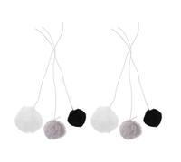Didiseaon 6pcs Plush Cat Balls with Elastic Rope Indoor Interactive Kitten Teasing Balls for Cat Scratching and Chewing Hanging Sisal Pom Pom Set for DIY Accessories
