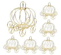 Didiseaon 6Pcs Pumpkin Carriage Candy Boxes for Weddings Unique Goodies present Box for Halloween Party Decorative Pumpkin Cart Treat Holders for Birthdays and Showers