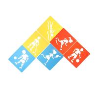 Didiseaon 6pcs Reusable Sports Drawing Stencils Hollow Templates for DIY Art Crafts Beginner Friendly Basketball Court and Action Figures Creative Painting Tools