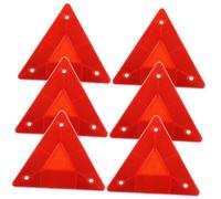 Didiseaon 6pcs Slow Moving Vehicle Triangle Reflectors High Temperature Resistant Plastic Car Safety Warning Signs Rear Reflective Triangles for Enhanced Road Visibility and Accident
