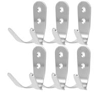 Didiseaon 6pcs Stainless Steel Bag and Hat Hooks with Scientific Curve and Smooth Surface, Simple Classic Style for Backpacks Over Door Storage, Sturdy Metal Hanging Hooks for Clothes