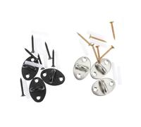Didiseaon 6pcs Stainless Steel Multi-use Ceiling Hooks Top-Mounted Metal Hangers for Indoor Ceiling Fixing, Heavy Duty Half-Round Small Black and Chrome Hooks for Home Storage and Hanging