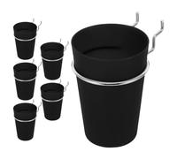 Didiseaon 6pcs Stainless Steel Pegboard Cups with Ring Hooks, Space-Saving Wall Organizer for Office and Retail Displays, Flexible Use Tool Holder for Pegboard