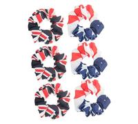 Didiseaon 6pcs Union Jack Ponytail Holders England Flag Hair Bands for Women Fashion Hair Ropes Set Party Decorations Random Style