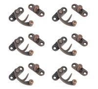 Didiseaon 6pcs Vintage Iron Box Hasps with Horn Shape Retro Metal Clasp Locks for Jewelry Boxes and Diaries, Secure Hidden Lock for Collections and Travel Storage Cases