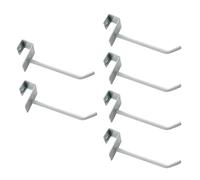 Didiseaon 6pcs White Square Tube Commodity Display Hooks, 5.7mm Thick Metal Shelf Hooks, 10cm Length Supermarket Goods Hanging Rack Accessories for Retail Shelving