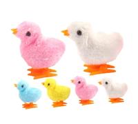 Didiseaon 6Pcs Wind-up Chicken for Small Plush Jumping Clockwork Chicks Novelty Boredom Busters Party Favors and Easter Basket Fillers