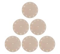 Didiseaon 6pcs Wooden Clock Dial Plates for DIY Wall Clocks, Round Khaki Wood Faces with Arabic Numerals, Creative Decor and Replacement Parts for Office and Craft Projects