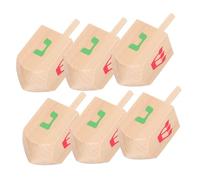Didiseaon 6pcs Wooden Gyro for Bright Colored Spinning Tops Smooth Polished Hand-eye Coordination Skill Development