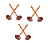 Didiseaon 6PCS Wooden Soup Spoons Long Handle Japanese Ramen Ladles for Stirring Serving Cooking Heat-Safe Rustic Kitchen Utensils with Comfortable Grip and Smooth Wood Texture