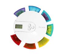 Didiseaon 7-Day Weekly Organizer 7 Compartments and Alarm Reminder, Portable Rainbow Color Electronic Medicine Box for Travel and Daily Medication Management