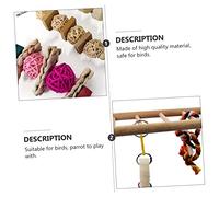 Didiseaon 7-Piece Wooden Parrot Toy Set Hanging Bridge Rattan Balls and Loofah Slice for Birds for Parrots Parakeets and Cockatiels