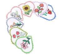Didiseaon 7pcs Assorted Colour Heart and Daisy Embroidered Cloth Patches for Clothes, Easy to Use Iron on Or Sew on Patches, for DIY Mending on T-Shirts and Bags