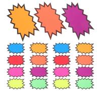 Didiseaon 80 Pcs Neon Fluorescent Burst Sale Display Tags Writable Paper Surface, Eyecatching Design Price Label Tags for Fundraising Events and School Carnivals