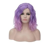 Didiseaon 833 Women Wig Purple Pink Gradient Curly Hair Fashion Cosplay Headwear Comfortable Daily Wear Hairpiece