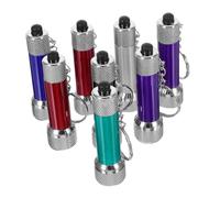 Didiseaon 8pcs Aluminium Alloy LED Keychain Flashlights Mini Portable Torch with Keyring Ultra Bright for Camping Hiking Outdoor Safety Random Color Random Color