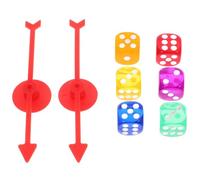 Didiseaon 8Pcs Board Game Accessories Set - 2 Plastic Rotating Arrow Pointers with 6 Colored Dice - Game Pieces for Desktop and Party Use