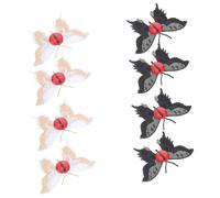 Didiseaon 8pcs Embroidered Butterfly Hairpins Gothic Halloween Hair Clips Resin Fabric Hair Barrettes for Women and Teens Dark Elegant Accessories