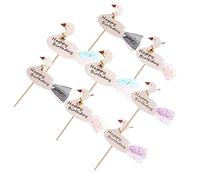 Didiseaon 8pcs Flamingo Cake Picks Birthday Party Cake Toppers for Boys Pink Blue Purple Black Decorations Creative Cartoon Dessert Flags and Home Garden Parties