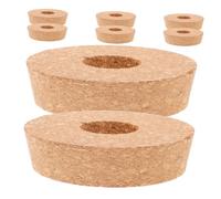Didiseaon 8pcs Hydroponic Flower Jar Insert Lids with Center Hole Wood Cork Vase Stoppers for Stem Support Compatible with Glass Propagation and Mason Jars