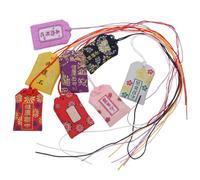 Didiseaon 8Pcs Japanese Style Amulet Pendants Blessing Bags for Luck Exams Health Love Small Lightweight Hanging Charms with Bright Color Random Designs for Friends