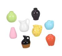 Didiseaon 8pcs Mini Ceramic Bud Vase Magnets with Strong Hold Smooth Surface Easy to Clean Fun Refrigerator Decoration for Kitchen and Office Spaces