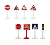 Didiseaon 8pcs Miniature Traffic Signs Set Realistic Educational for DIY Sand Table Decor for Teaching Traffic Knowledge and Enhancing Playtime