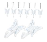 Didiseaon 8pcs Retro Butterfly Clothes Hooks Zinc Alloy Single Coat Robe Hangers Mediterranean Style for Closet Bedroom Living Space-Saving Metal Wall Mount