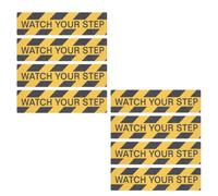 Didiseaon 8pcs Self-adhesive Anti-slip Stair Tape for Stairs and Floors, Waterproof Plastic Safety Step Marking Stickers, for Platforms and Public Places, Yellow and Black