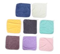 Didiseaon 8pcs Soft Flannel Face Cleansing Wipes Small Hand Towels with Hanging Loop for Newborn Wash Cloths Absorbent Square Towels for Kitchen Bathroom Spa Use