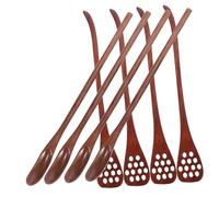 Didiseaon 8pcs Wooden Beverage Mixing Spoons Long Handle Honey Stirrer Coffee Tea Stirring Rods Smooth Surface Small Dessert Serving Spoons
