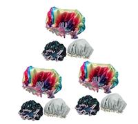 Didiseaon 9pcs Reusable Shower Cap for Women Extra Girls Shower Cap Satin Bonnet Sleep Highlight Hair Protective Cover for Long Hair