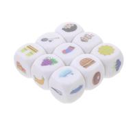 Didiseaon 9pcs Storytelling Dice Acrylic Teaching Dice for Language Skills and Creativity Portable Bag Included for Learning and Imagination Development