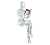 Didiseaon Abstract Art Resin Sculpture of Reading Woman Figurine for Home Desks and Tabletop, White Colour with Exquisite Workmanship and Artistic Atmosphere, Modern and Elegant Decorative