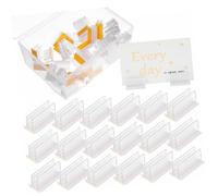 Didiseaon Acrylic Label Holders Where Labeling is Necessary for Warehouses and Settings 50pcs 25x14x12mm Self Adhesive Price Tag Display Clips Simple and Practical Design