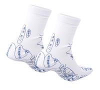 Didiseaon Acupressure Foot Reflexology Socks for Women and Men Diagram, White Barefoot Design Blue or Black Print, Includes Massage Stick for Foot Meridian Therapy and Health Care