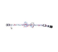 Didiseaon Adjustable Decorative Cat Collar Bow Tie Wide Blue White Floral Neck Belt for Christmas Parties and Daily Wear Skin-friendly Washable Reusable Pet Necktie Accessory