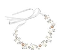 Didiseaon Adjustable Flower Headband Pearl Rhinestone Bridal Headpiece Hair Accessories for Women Girls