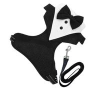 Didiseaon Adjustable Formal Dog Tuxedo Harness Vest with Integrated Leash System and Breathable Mesh Stylish Wedding Suit with Bow Tie for Small to Large Dogs