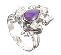Didiseaon Adjustable Frog Mood Ring Color Changing Ring for Women Emotion Temperature Sensitive Open Band Jewelry