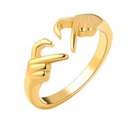 Didiseaon Adjustable Gold Heart Hug Ring for Women Romantic Couples Statement Jewelry Fashion Finger Band for Weddings Anniversaries Valentine S Day