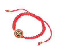 Didiseaon Adjustable Handwoven Saint Benedict Catholic Bracelet for Women Red Braided String Jewelry with Religious Medal Suitable for Daily Wear Parties and Festivals