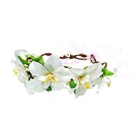 Didiseaon Adjustable Lily Flower Headband Bohemian Hair Wreath Fascinators for Wedding Girls