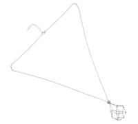 Didiseaon Adjustable Natural Crystal Raw Stone Pendant Necklace with Metal Bamboo Cage and Woven Cord, Hollow Crystal Cage Jewelry Accessory for Women, Pendant Necklace Holder Suitable for