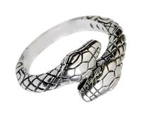 Didiseaon Adjustable Snake Ring Retro Vintage Style Open Finger Ring for Men and Women Punk Knuckle Jewelry Unique Coiled Serpent Design Eye-catching Fashion Accessory