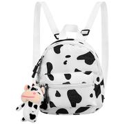 Didiseaon Adorable Backpack with Cow Accessories Featuring Lightweight Canvas Shoulder Bag for Easy Access, for Shopping and Casual Fashion