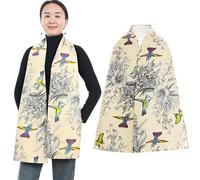 Didiseaon Adult Dining Scarf Bib for Women Floral Adult Bib Clothing Protector Lightweight Washable Scarf Apron for Mealtime Spills and Stains Easy to Wear and Remove 68.90 X 13.98 in