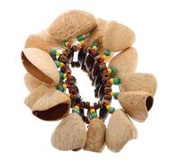 Didiseaon African Hand Bell Bracelet Natural Shell Rattle Percussion Instrument for Cultural Performances Unique Acoustics Fashionable Accessory for Musicians Enhances Sound Quality