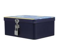 Didiseaon Airtight Medium Metal Cookie Tin with Lock, Vintage Celestial Candy and Biscuit Storage Canister for Kitchen Counter, Decorative Large Cookie Jar with Lid