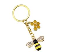 Didiseaon Alloy Bee Key Holder Pendant with Hexagonal Honeycomb Design Small and Light Multi-function Key Hanging Ornament for Decoration Small